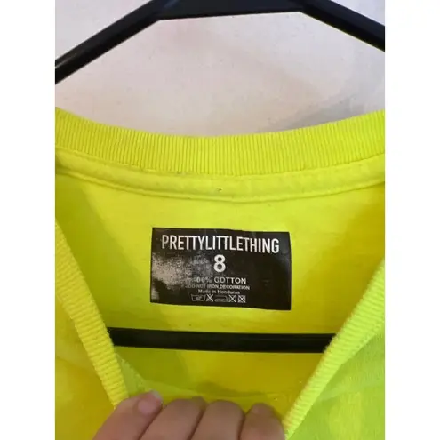 Pretty Little Thing Neon Yellow Cropped T