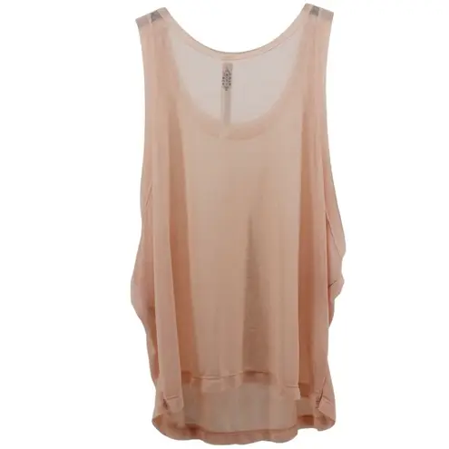 Free People Movement Light Tangerine Colored Sheer Summer Athletic Tank Size L Orange Size L