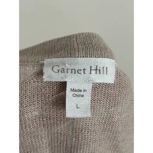 Garnet Hill Womens Large Waterfall Cardigan Linen Blend Oversized Cozy Neutral