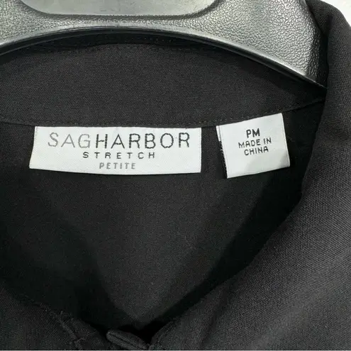Sag Harbor Black Cinched Waist Button Front Blazer Size Petite Medium