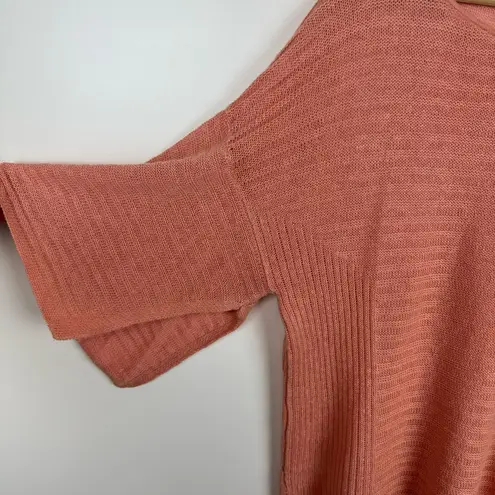 Eileen Fisher  Womens Organic Linen Knit Pullover‎ Sweater in Peach Sz M FLAWS