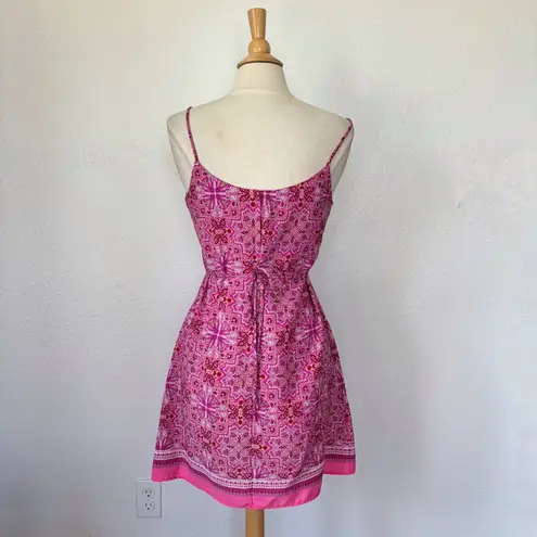 Vintage 90s Pink Mandala Print Sleeveless Dress Size 8