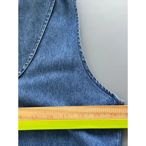 Sunbelt Denim Vintage Vest One Button Shawl Collar Size Large Blue