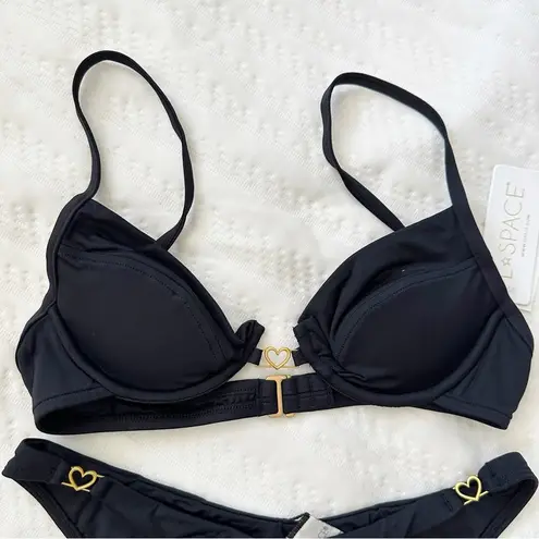 l*space NWT L* Stardust Top & Ziggy Bottom Bikini Set in Black sz S