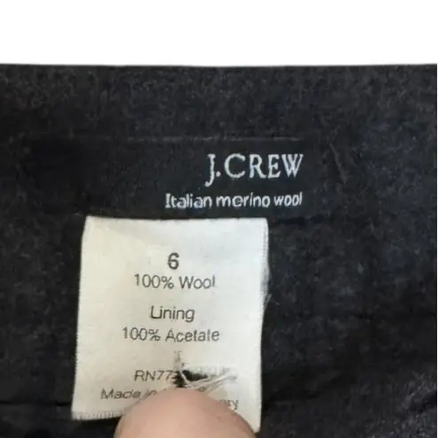 J.Crew Women's Dress Pants Italian Merino Wool Lined Mid Rise Straight Leg Sz.6 Gray
