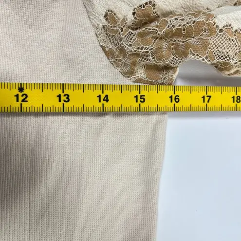 Anthropologie NWOT  DOLAN Lace Puff-Sleeve Top Cream Size M Long sleeve