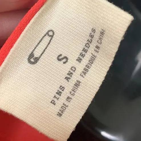 Pins and Needles Unique Sleeveless Pleated Blouse Orange