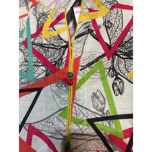 Sohaye By Diners Womens Printed Tunic Kurta L Multicolor Cotton Linen Blend 14 Red Size L