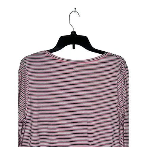 Tyler Boe Women's Sweater Stripe Overlay Stretch Crew Neck Long Sleeve Large