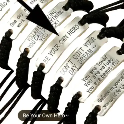 be your own hero inspirational bracelet silver tone braided adjustable motivate