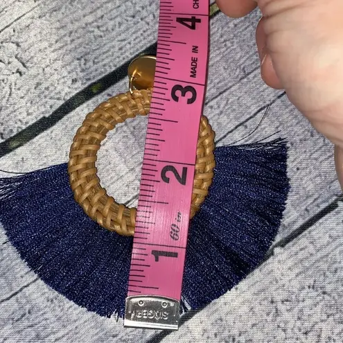 New Bohemian Style Navy Blue Tassel Earrings