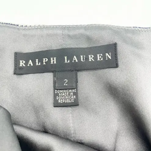 Ralph Lauren  Black Label Pencil Skirt Glen Plaid Black White Wool Silk Women 2