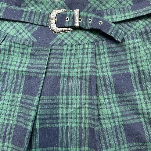 Cider NWT Tartan Pleated Mini Skirt With Faux Belt XL