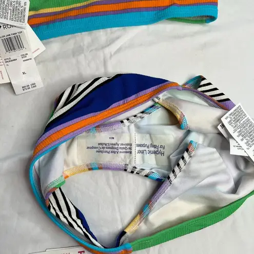 Roxy  Womens Color Jam Striped Tank Top & Hipster Bikini Beach Swim Set XL thumbnail 11