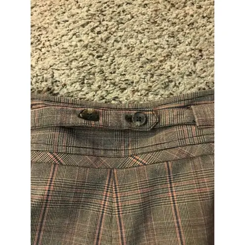 Lane Bryant  Brown Plaid Capri W/ Cuff Sz 28 NEW