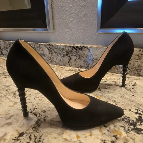 Lodi newgel sculpted heel black suede pumps size 37