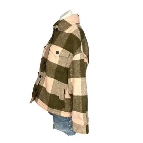 ALLSAINTS Buffalo Check Jacket Oversized Plaid Fleece Shacket Chore $369 NEW