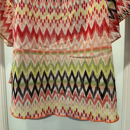 Fairy Colorful Zigzag Patterned Blouse In Studio Size M Angel Wings Y2K Festive Red Size M