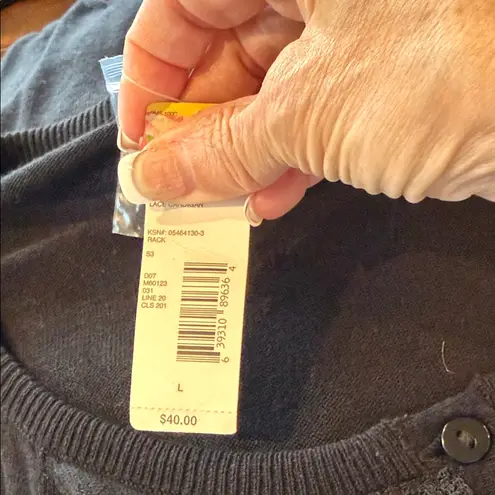 Metaphor Lightweight Black Cotton Blend Button Up Cardigan Lace NWT Size Large - Image 9