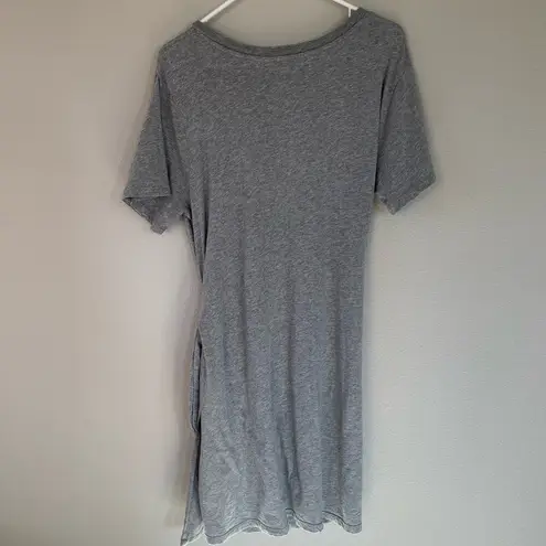 Rails Edie Gray Tie Waist Cotton T-Shirt Dress (L)