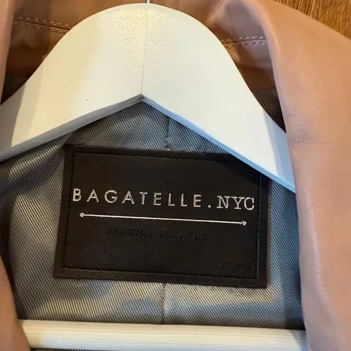Bagatelle 100% leather pink moto jacket size small