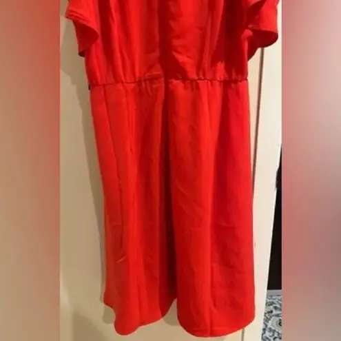 Eloquii Size 18 Red Flutter Sleeve Midi Dress