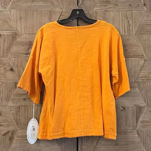 NWT Oh My Gauze! Women's Orange Casual Short Sleeve Top, Size S/M