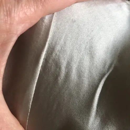 Gold Hawk 100% SILK Dainty Lace Trimmed Mini Slip Dress M Embroidered Flowers Tan Size M