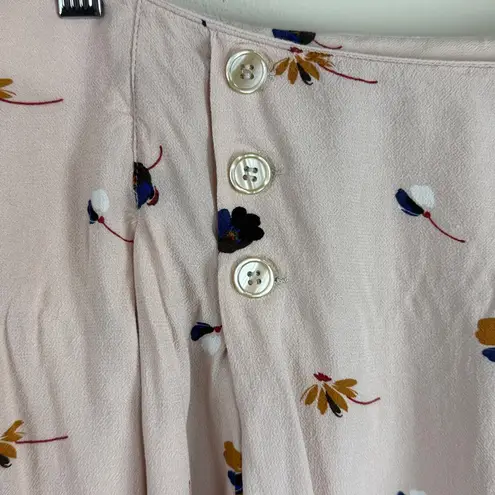 Free People  Lovers Lane Floral Button-Accent Pink Mini Skirt Size‎ 4