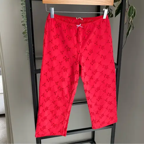 Free People NWT  Intimately Full Bloom Capris in Poppy Red