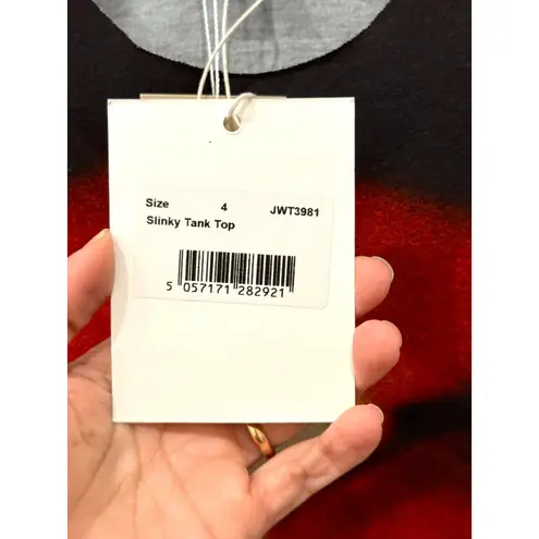 Jaded London NWT Slinky Flame Lips Sleeveless Tank Top Black/Red Women's Size 0