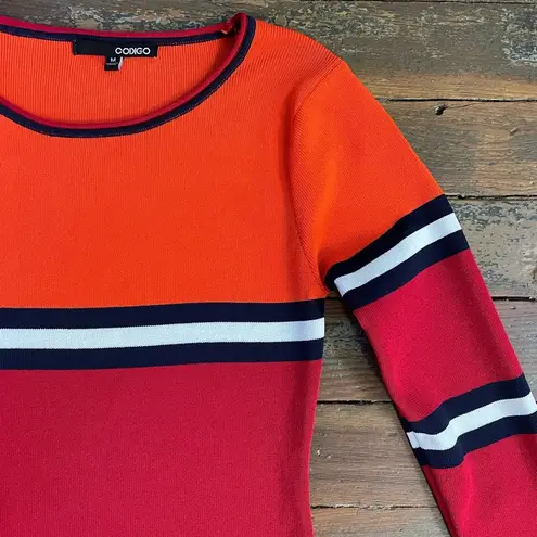 Codigo Striped Y2K Colorblock Sweater Bodycon Dress