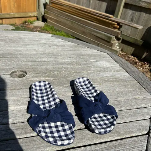 Draper James Stella navy Sandals size 8 checkered spring cottagecore summer