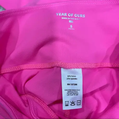 Revolve Year of Ours Workout Set Sports Bra Crossover Leggings Pink Sz Small