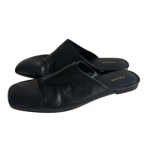 Frame Black Leather Mules Flats Size 39.5 / US 9.5