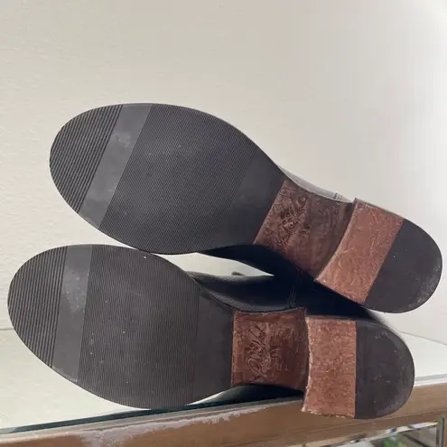 Patricia Nash Dark Brown Red Leather Loretta Tall Knee High Riding Heeled Boots