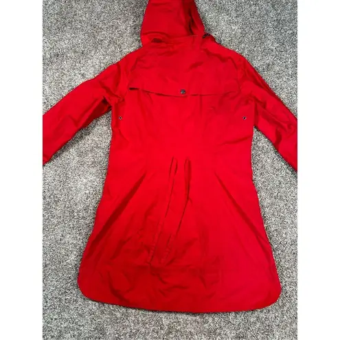 Cole Haan  Women’s S Hooded Packable Water Resistant Raincoat Jacket Red Travel