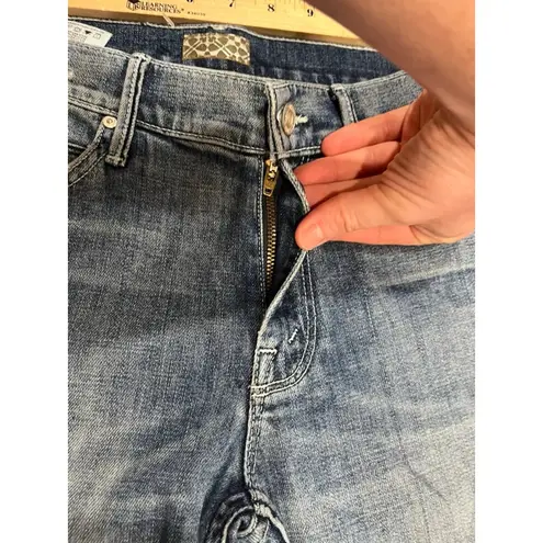 Womens Mother The Muse Ankle in Hooked Destroyed Denim Jeans Size 26 Blue