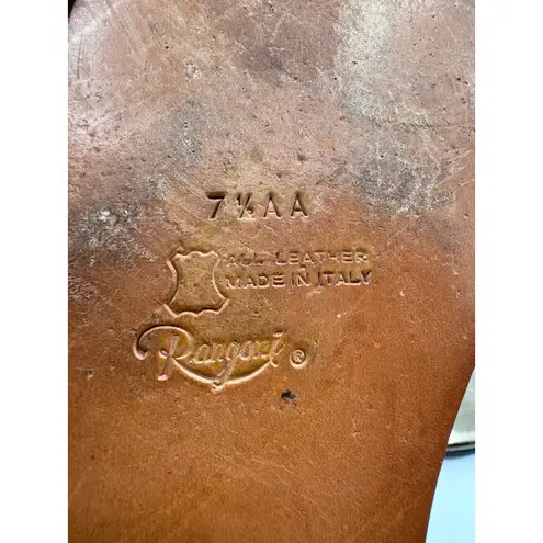 Women’s Vintage Rangoni Spark/K Jewel Sandals Platino Leather Italy 7.5 AA Gold