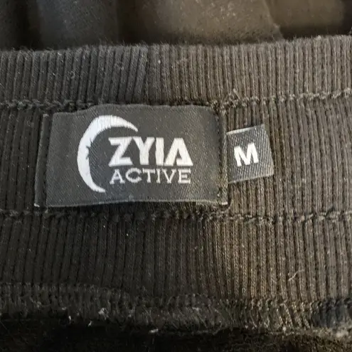 Zyia  Active Womens Jogger Pants M Medium Black Drawstring Pockets