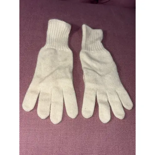 Hat Attack Cashmere Gloves in Ivory One Size New Womens Mittens Knit Tan