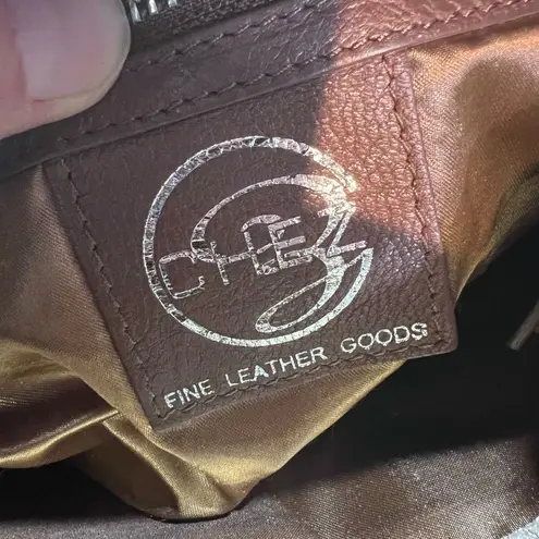 Chez Women's Fine Leather Snakeskin Embossed Crossbody Bag Brown Beige One Size