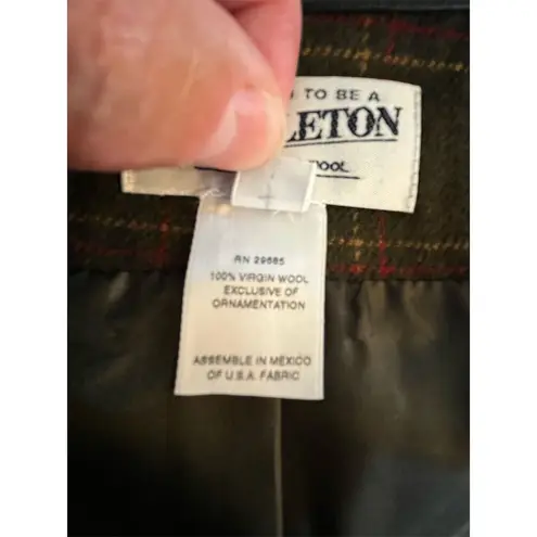 Pendleton Women's Petite Green Plaid Blazer Jacket Size 14 Button Front