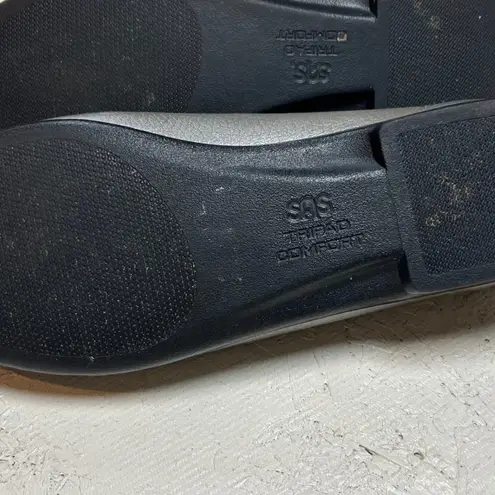 SAS San Antonio Shoemakers Silver Leather Loafers Comfort Foot Bed Women's 9.5