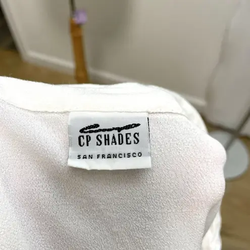 CP Shades Drop Shoulder Button Front 3/4 Sleeve Shirt Blouse White size Medium