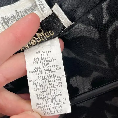 VALENTINO Intimo Vintage Robe SZ Petite Neiman Marcus Blk Burnout No Belt Velvet Black