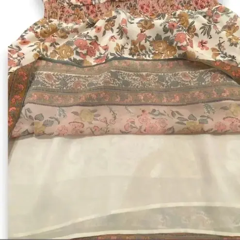 Anthropologie  LOVE THE LABEL Boho Floral Tippy Border Dress Euphoria Size L NWT