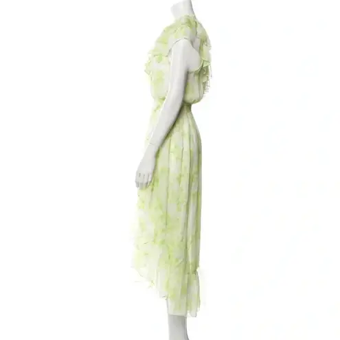 MISA Los Angeles Misa Rumi One Shoulder Asymmetric Ruffle Floral Print Chiffon Dress Size S NWT