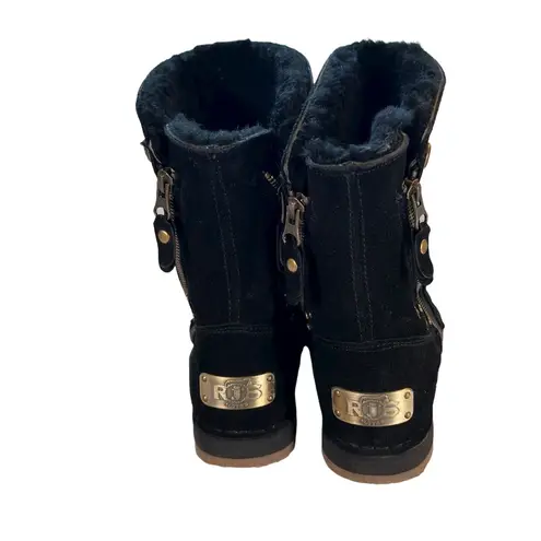 R.J.'s Fuzzies Black Suede Trixie Boots Size Women's 7