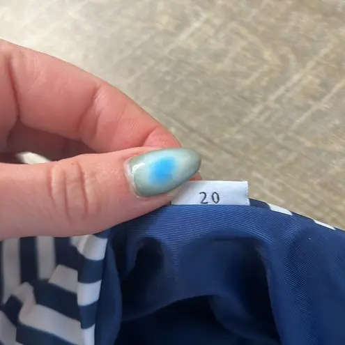 BAIIA Off The Shoulder Navy Striped One Piece Size 20 Blue